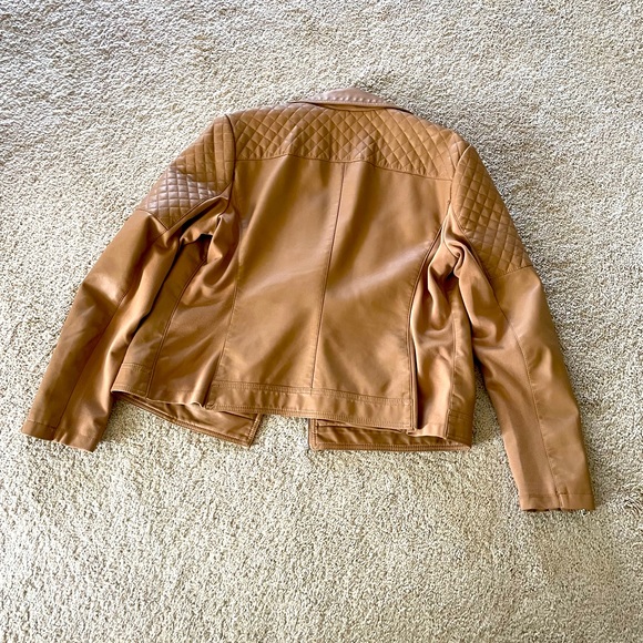 NWT- express tan leather jacket - Picture 4 of 9
